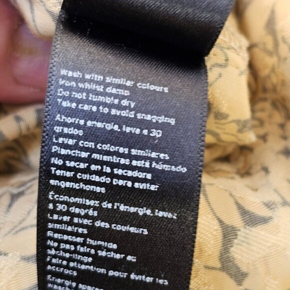 TopShop Jacquard Trousers Wide Leg Crop Gold Black Culottes Hand Pockets Women 4 - Picture 8 of 10